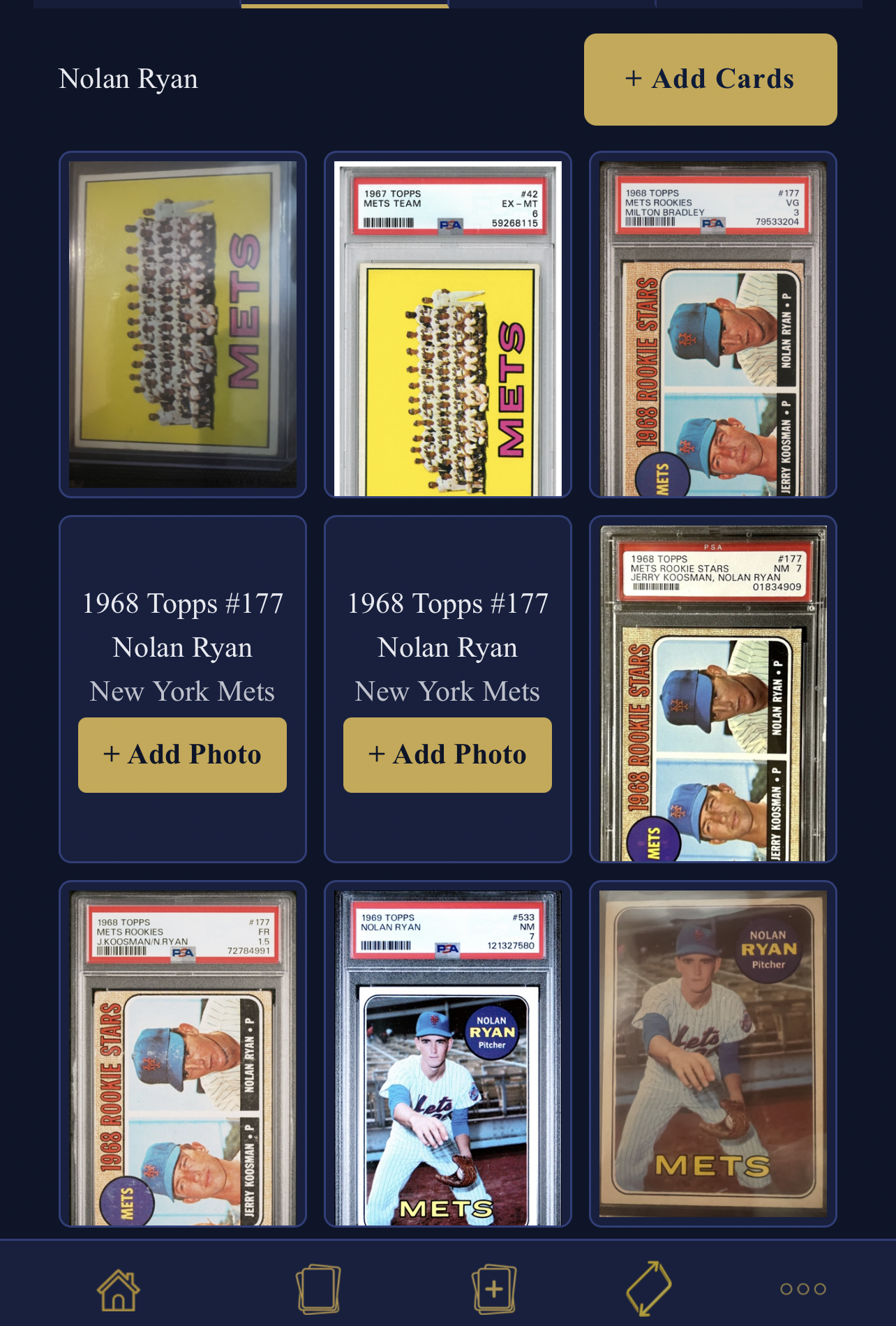 ColLock digital binder with real Nolan Ryan card photos